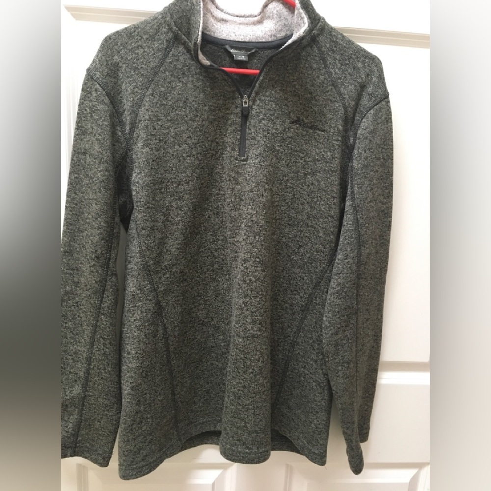 Eddie Bauer Men’s 1/2 Zipper Sweater dark Grey, Sz M